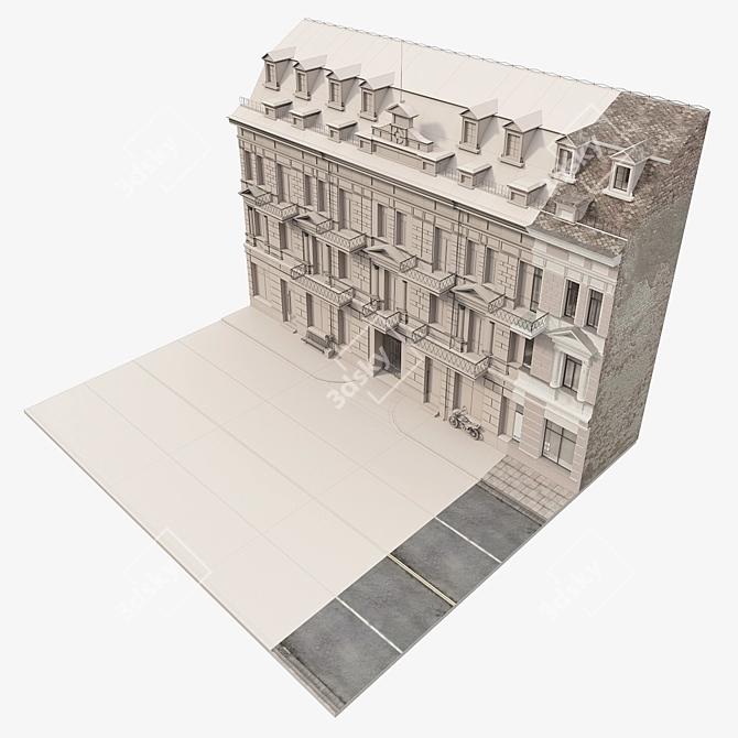 Classicism 1903: Ivan Meshkov's Svetlanskaya Street Facade 3D model image 3