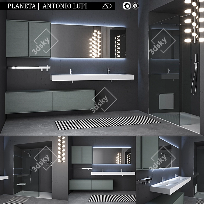 Luxury Bathroom Furniture Set: Planeta by Antonio Lupi 3D model image 1