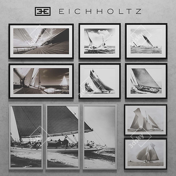 Nautical Waves: Eichholtz Boat Prints 3D model image 1