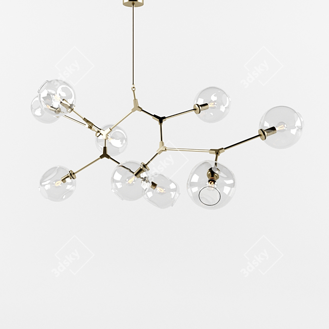 Glowing Bubbles Chandelier 3D model image 1