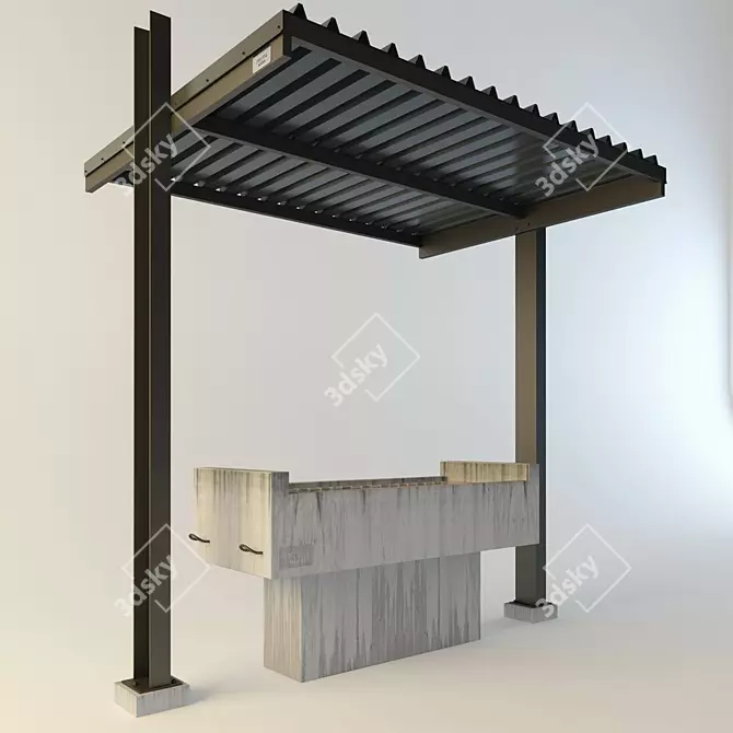 Title: Portable Vandal-Proof BBQ Mangal 3D model image 1