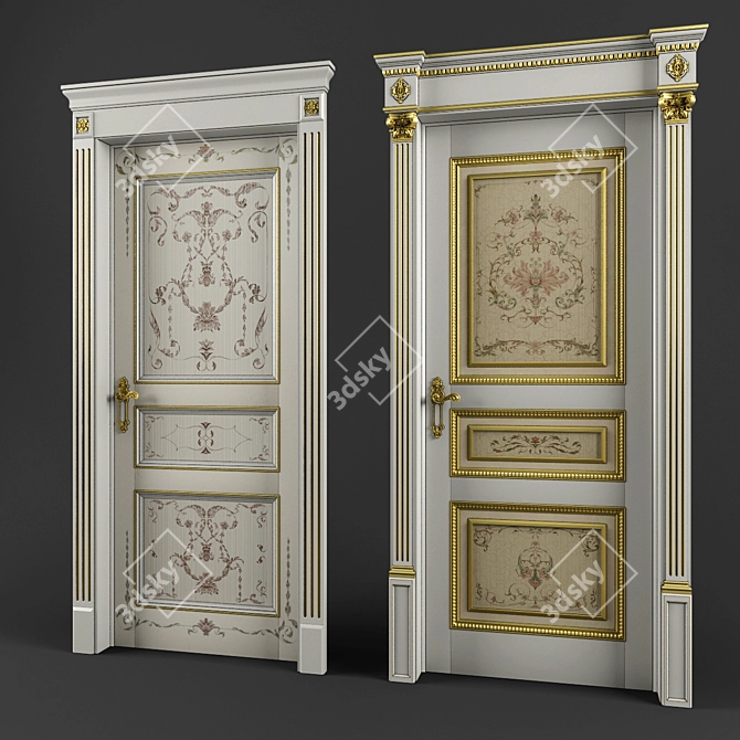 Deluxe Eledia Classical Door Suite 3D model image 2