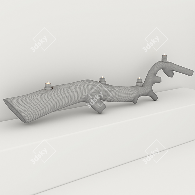 Title: Strawberry Tree Branch Candle Holder 3D model image 2