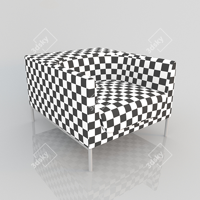 Modern Upholstered Armchair 3D model image 2