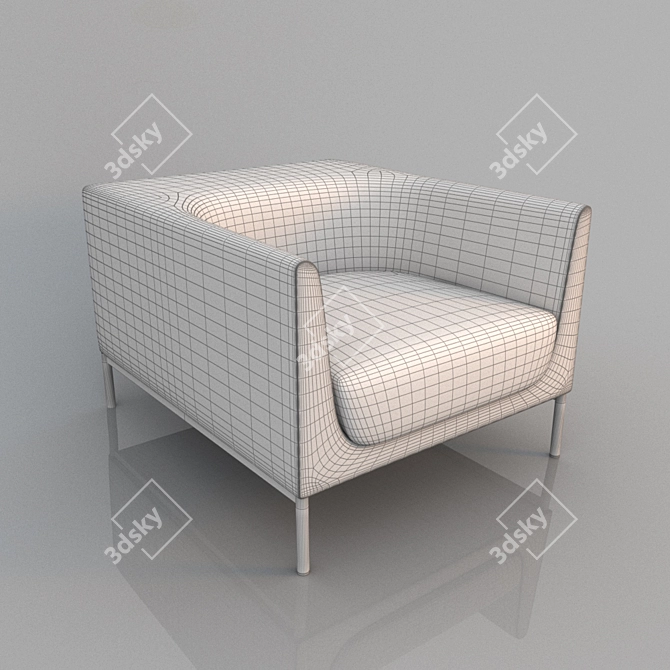 Modern Upholstered Armchair 3D model image 3