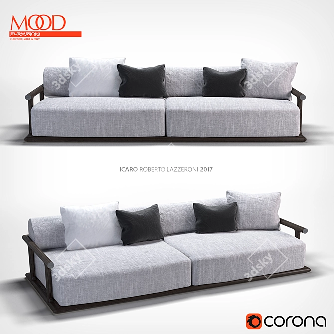 Icaro Sofa: Elegant, Modern Design 3D model image 1