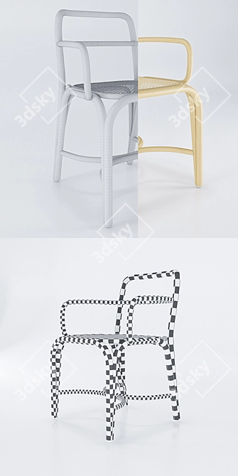 Fontal Rattan Dining Armchair 3D model image 2