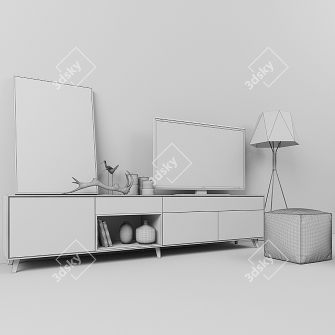 Aura Credenza & Usona Floor Lamp 3D model image 3