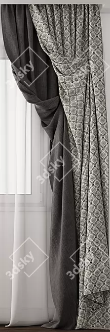 Curtain Masterpiece: Intricate Design 3D model image 2