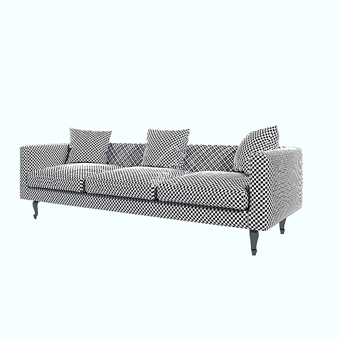 Elegant Heritage Leather Sofa 3D model image 3