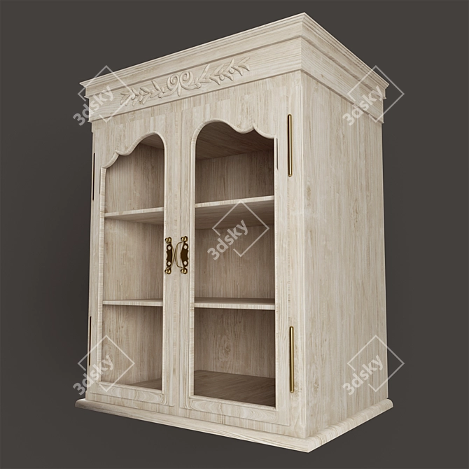 Country Romance Glass Door Cupboard Top 3D model image 3