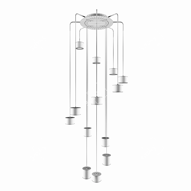 Modern Regenbogen Pendant Light 3D model image 3