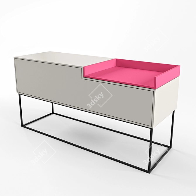 Sleek 2-Drawer Sideboard 3D model image 2