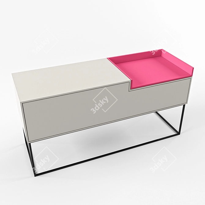 Sleek 2-Drawer Sideboard 3D model image 3