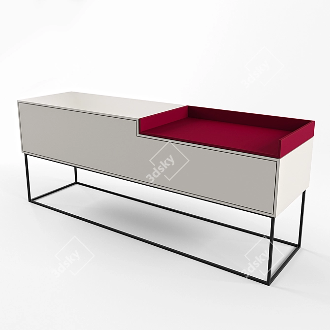 Sleek Minimalist Sideboard 3D model image 2