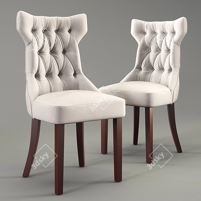 Luxury Tufted Dining Chair 3D model image 1