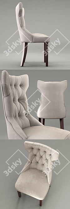 Luxury Tufted Dining Chair 3D model image 2