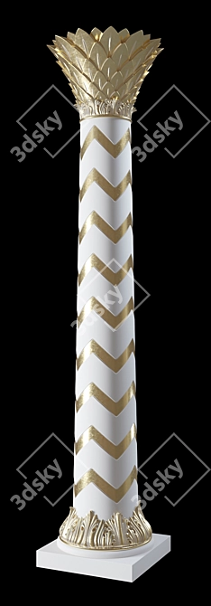 Luxury Oriental Palm Column 3D model image 2