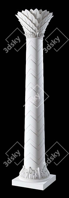 Luxury Oriental Palm Column 3D model image 3