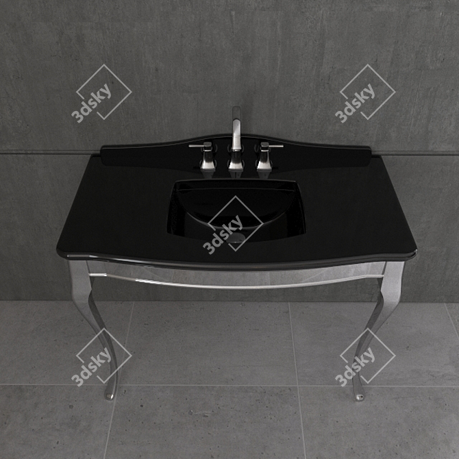 Elegant Jacqueline Ceramic Console 3D model image 2