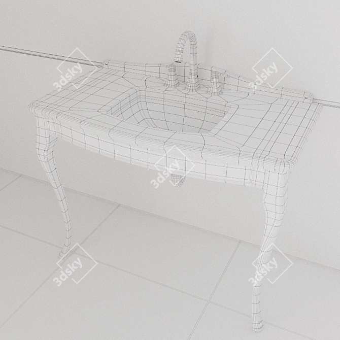 Elegant Jacqueline Ceramic Console 3D model image 3