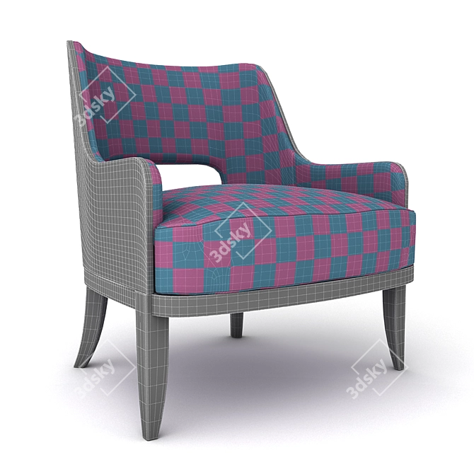 Elegant HBF Salon Chair 3D model image 2