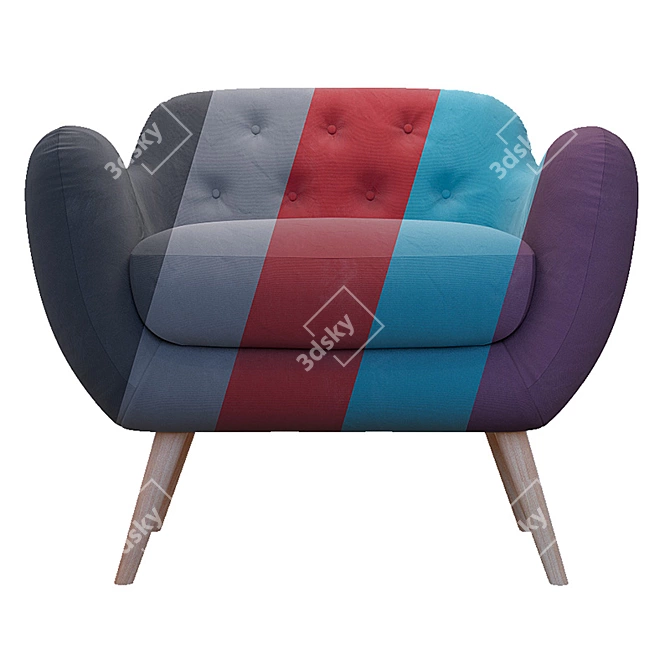 Wintech Indigo: Versatile Fabric Seating 3D model image 3