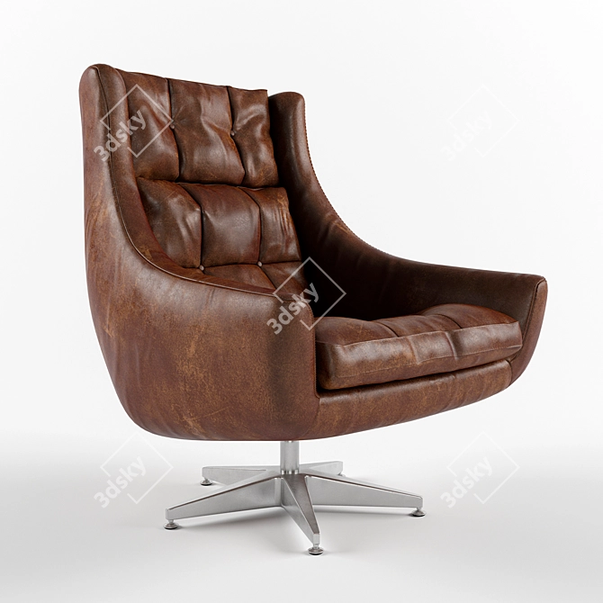 Elegant Leather Office Chair 3D model image 1