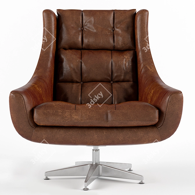 Elegant Leather Office Chair 3D model image 2