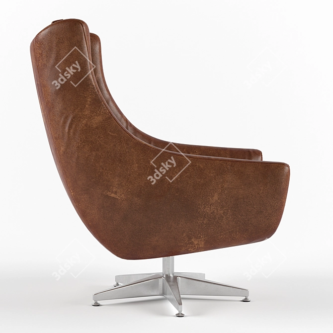 Elegant Leather Office Chair 3D model image 3