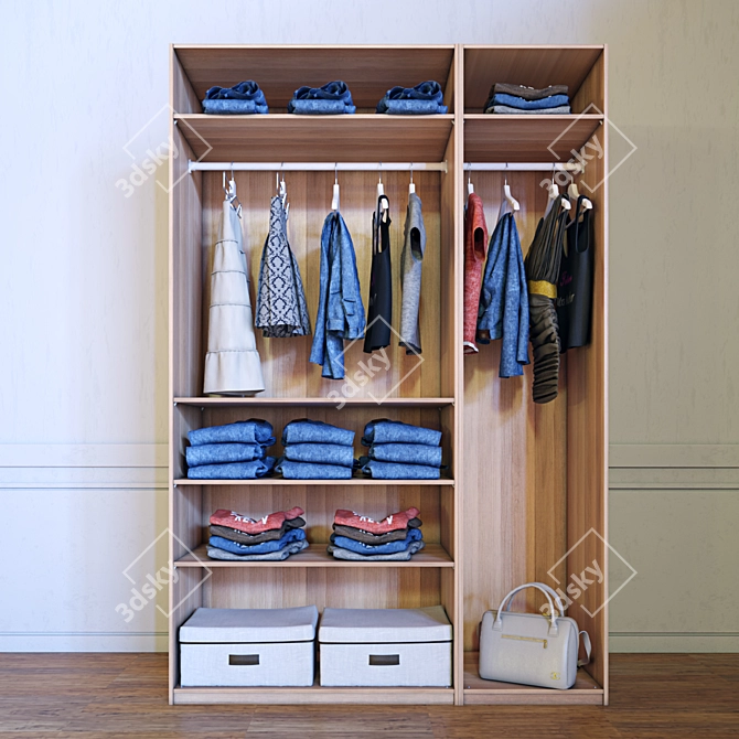 Elegant Ikea Wardrobe: Stylish and Spacious 3D model image 1