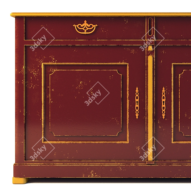 Italian Vintage Chest of Drawers (3050x970x580 mm) 3D model image 3