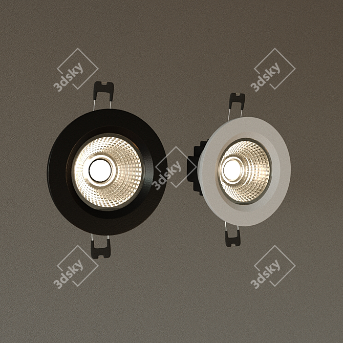 Slim-Size LED Recessed Luminaire 3D model image 1