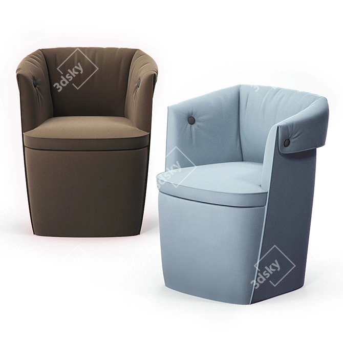 B-LINE Overpass Armchair: Perfect Padded Comfort 3D model image 1