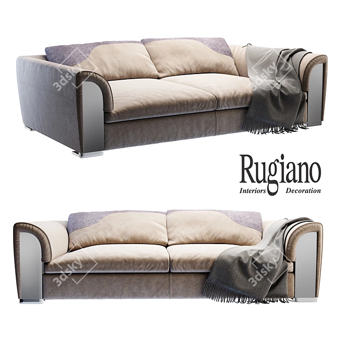 Modern Chic: Rugiano Memphis Sofa 3D model image 1