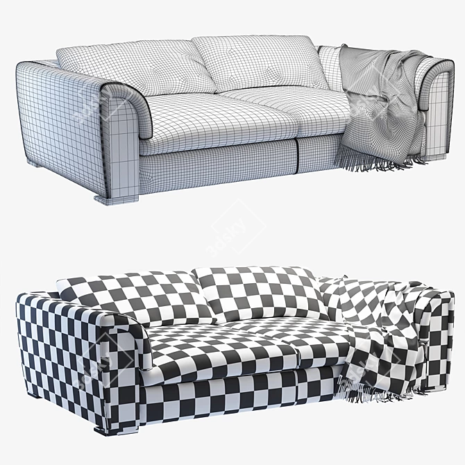 Modern Chic: Rugiano Memphis Sofa 3D model image 2