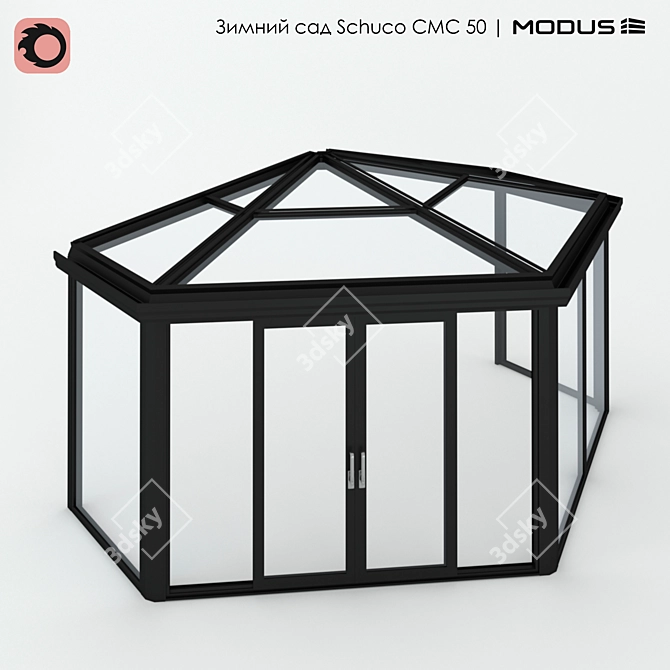 Schuco CMC 50 Winter Garden: Hipped Roof, Adjacent Segment 3D model image 1