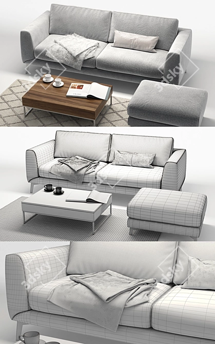 BoConcept Fargo Sofa: Modern Elegance for Your Living Space 3D model image 3