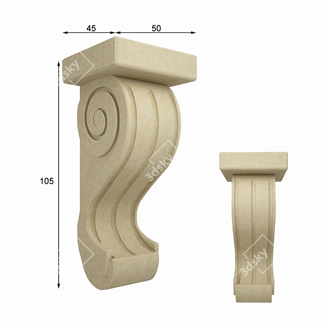 KN-1 Bracket: Durable and Stylish 3D model image 1