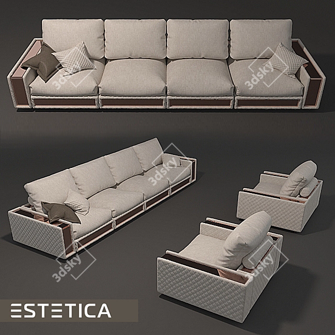 ESTETICA Miami Lux Sofa & Armchair 3D model image 1