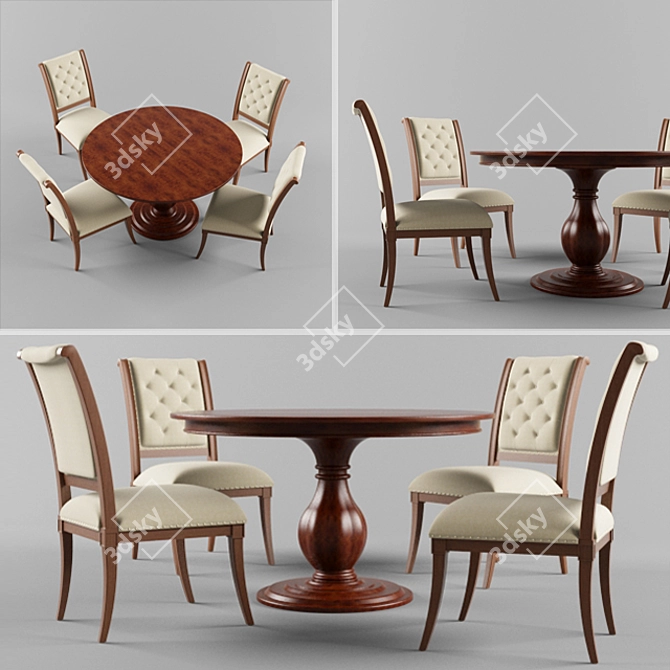 Elegant Feast Set 3D model image 1