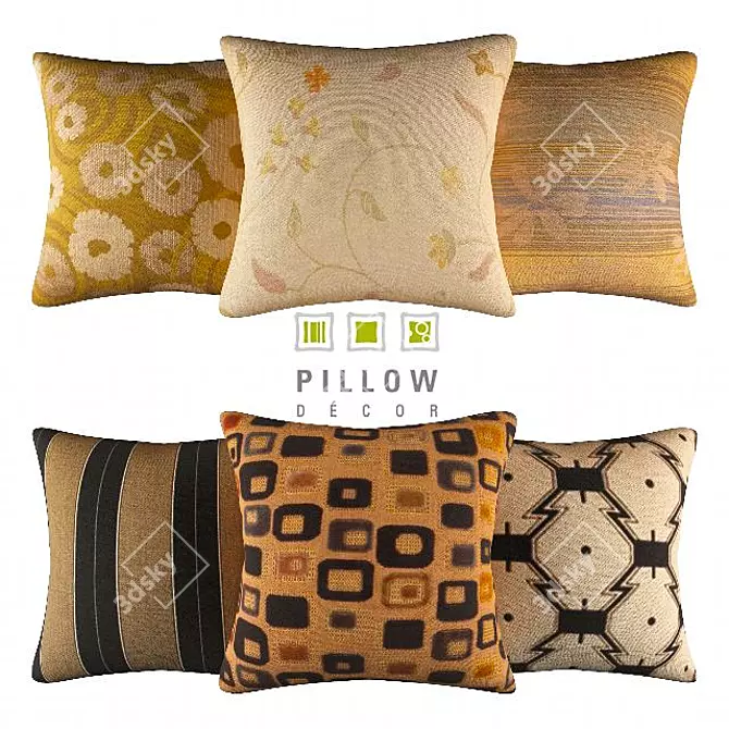 Cozy Comfort Set: 13-Piece Pillows Collection 3D model image 1