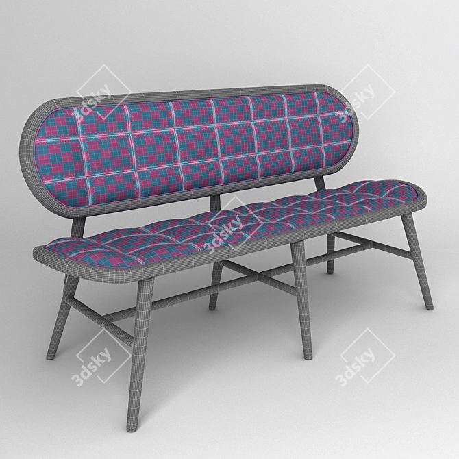 Elegant Bernardes Cushion Bench 3D model image 3