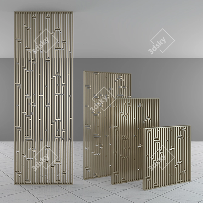 Elegant Panel Grille for Stunning Decor 3D model image 2