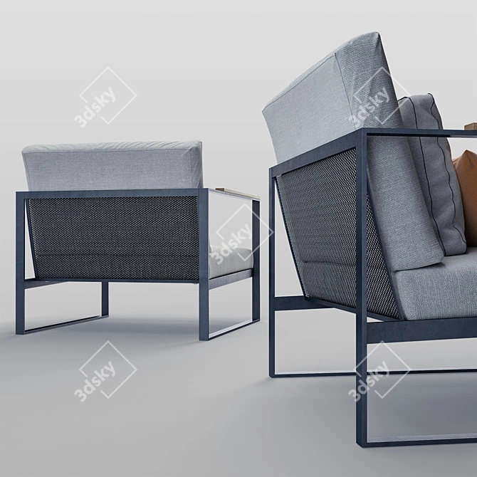 Röshults Garden Easy: Outdoor Relaxation Armchair 3D model image 3