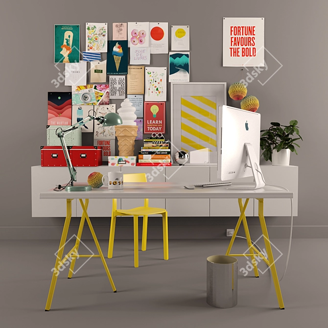 The Boss Set - Stylish Office Decor 3D model image 1