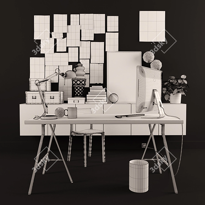 The Boss Set - Stylish Office Decor 3D model image 3