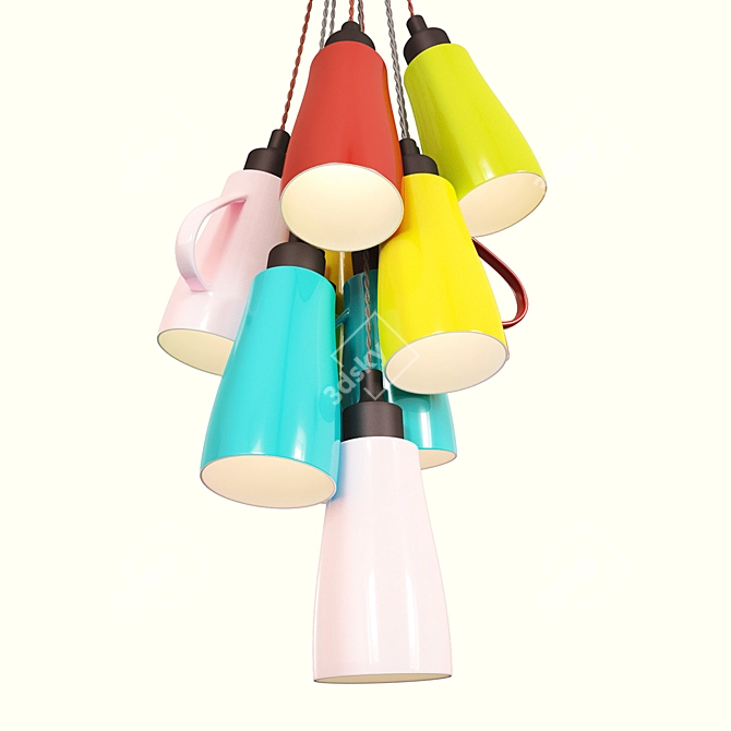 Vintage Italian Pendant Lighting 3D model image 2