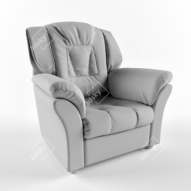 Title: Classic Leather Seat Model 3D model image 2
