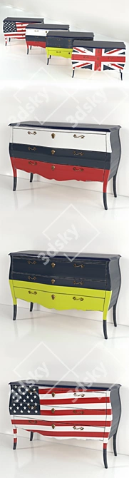 Union Jack Commode Set 3D model image 2